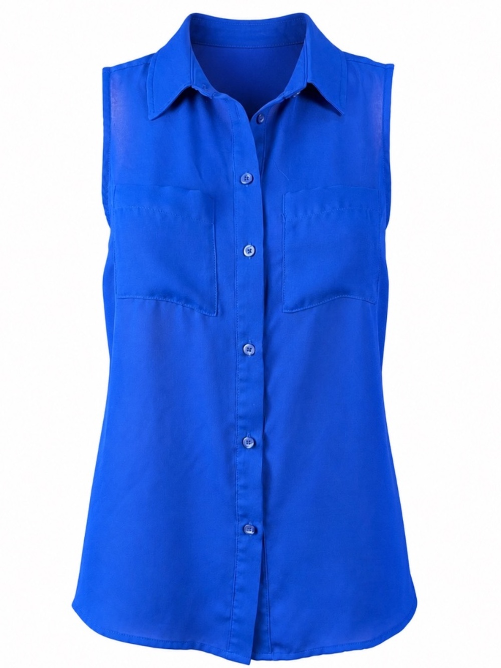 APT. 9 Cobalt Blue Sleeveless Blouse Button Front Size  PXS